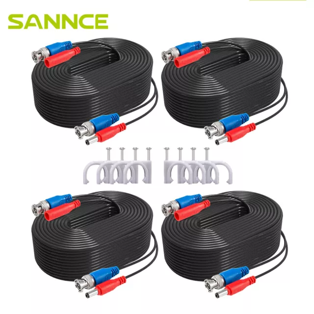 SANNCE 4x 100ft 30m Video Power BNC extend Cable for Security Camera System