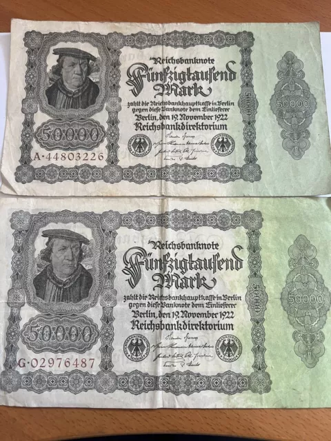 deutsches Reich Banknoten Sammlung / Diverse andere 2