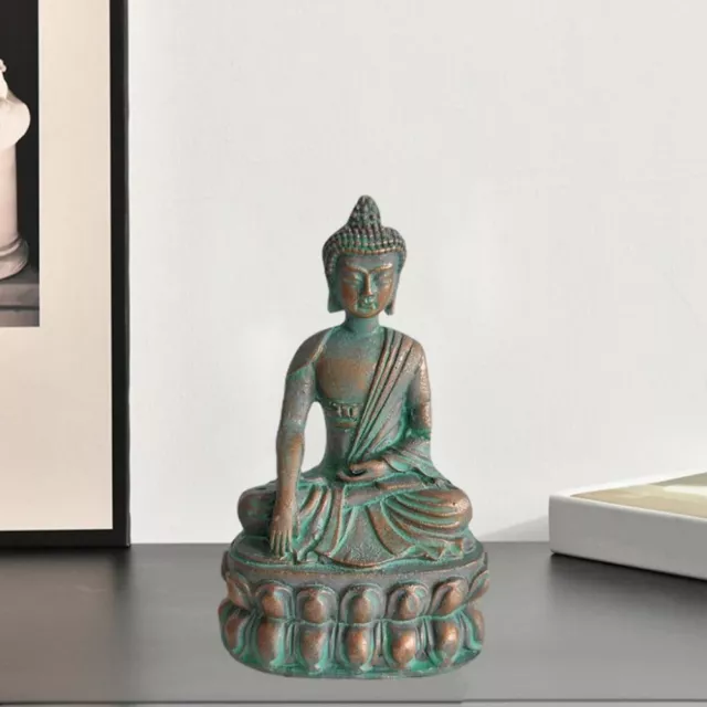 Hand Painted Pharmacist Buddhist Sculpture Resin Sitting Buddha  Decor Ornament