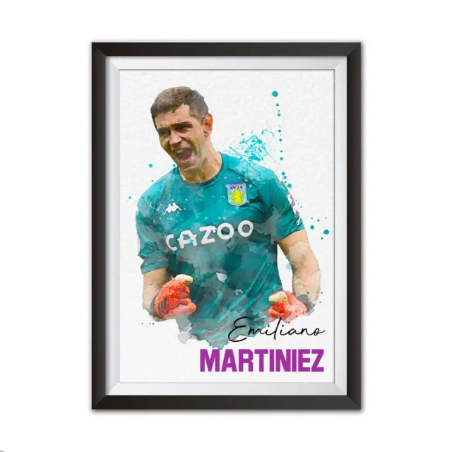 Emiliano Martinez Aston Villa Watercolour Style Art Football Art Print A4 Gift