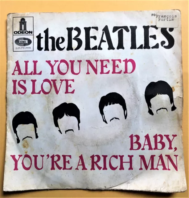 vinyl 45 tours THE BEATLES All you need is love et baby