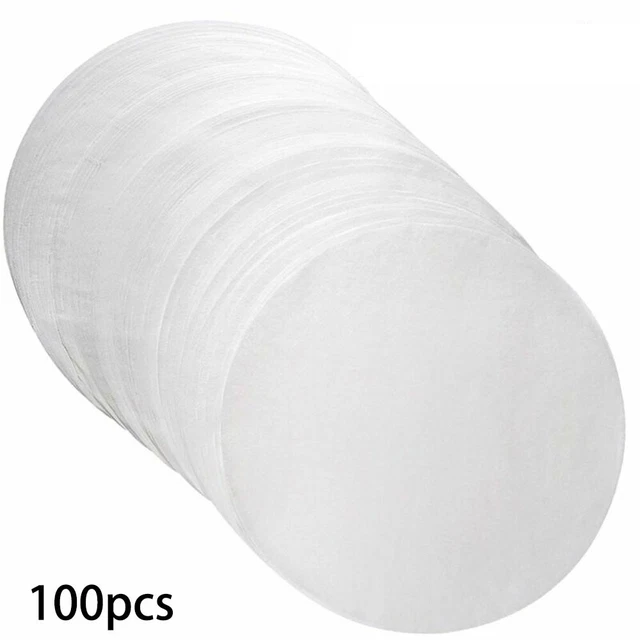 Paquete de 100 rondas de papel pergamino blanco experiencia de horneado mejorada con experiencia de horneado