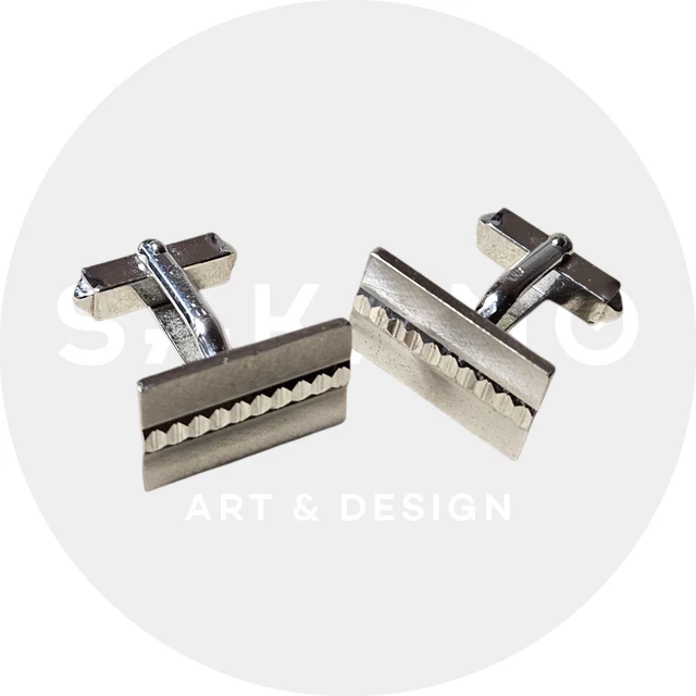 Boutons De Manchette Vintage En Argent Massif Avec Mécanisme Et Camée Crabe - Occasion Très Bon état