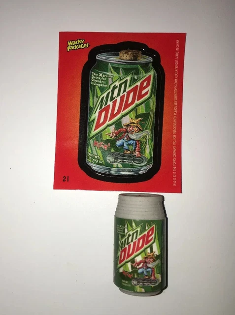 Wacky Packages Series 1 #21 MTN DUDE Eraser Matching Sticker Rare Card