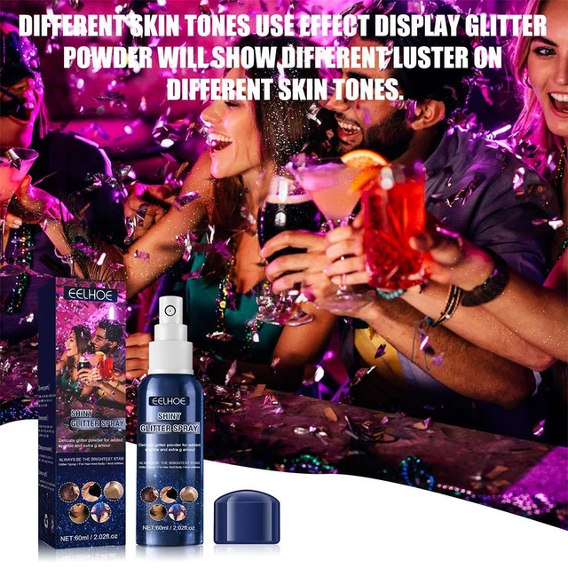 Spray de brillo corporal de 60 ml brillo brillante holográfico de larga duración rápido e5c1