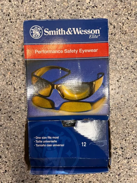Lost of 12 Smith & Wesson 21303 Elite Safety Sun Glasses Smoke Lens Black New