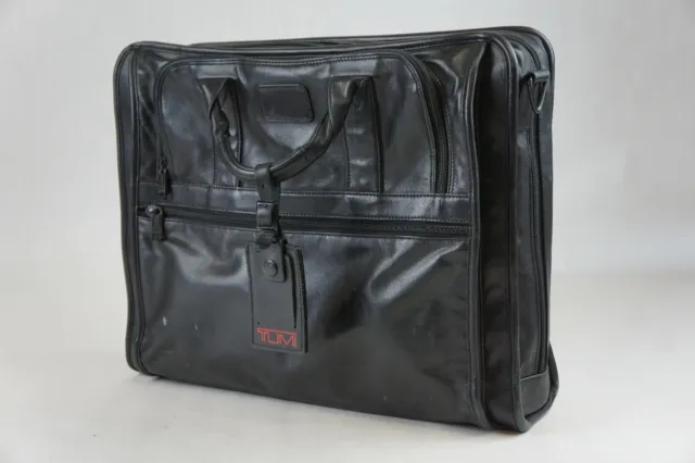 Tumi Alpha Laptop Organizer Business Brief Black Leather 5"x17"x14"