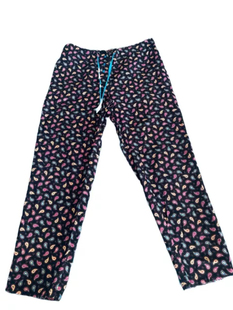 Vera Bradley Womens Black Paisley Colorful Sleep Pajama Pants Size Medium