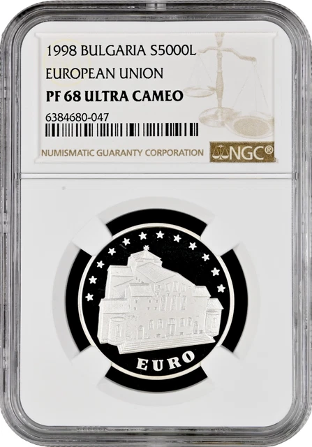 Bulgaria 5000 leva 1998, NGC PF68 UC, "Association with European Community"