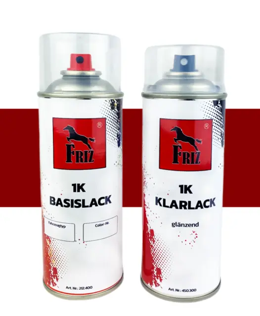 FRIZ Spraydosen Set 400ml Mini 851 Chili Red + 400ml Klarlack