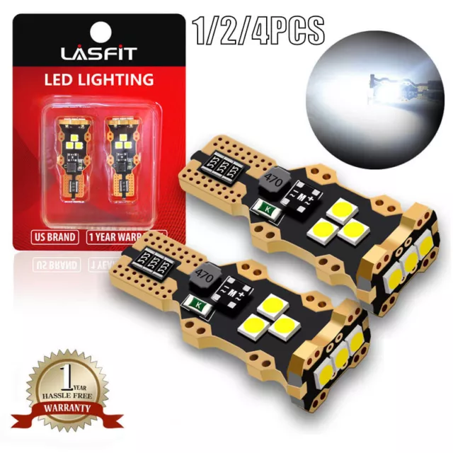 LASFIT LED Reverse Back Up Light Bulb 921 912 W16W T15 906 916Super White 6000K^