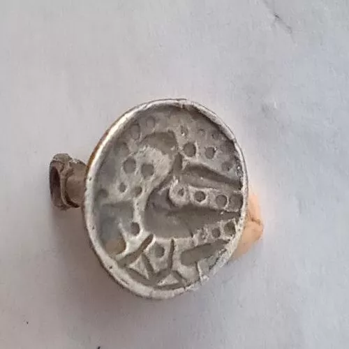 Rare Ancient Byzantine Silver Seal With A Bird 800-900 Ad