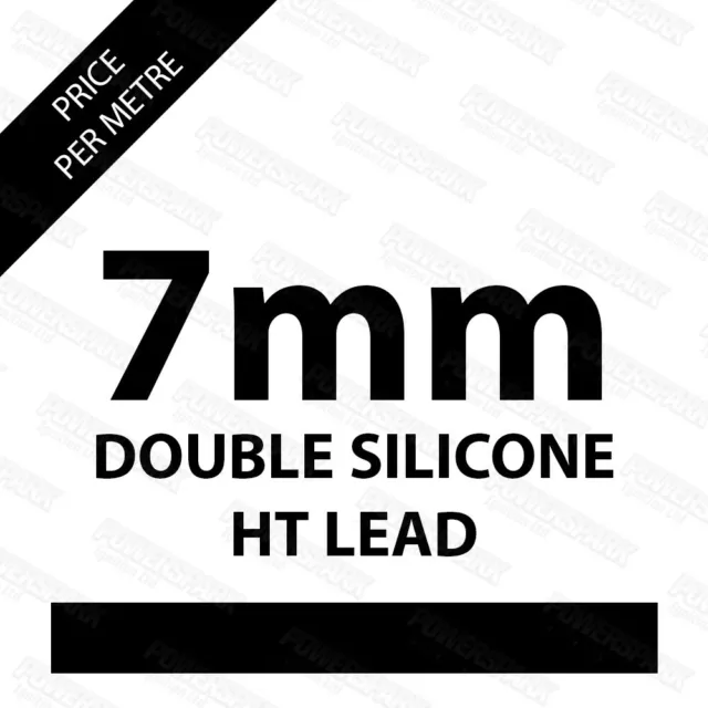 Powerspark Matt Black 7mm Double Silicone HT Lead Sold Per Metre