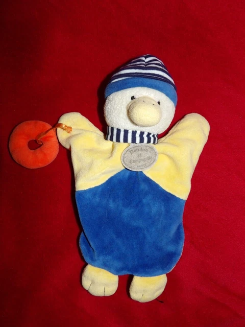 Doudou et Compagnie Marionnette Canard Jaune Bleu Bleu Bouée Orange