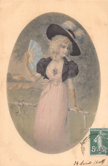 Cpa Fantaisie, Photo d'art - Femme (147027