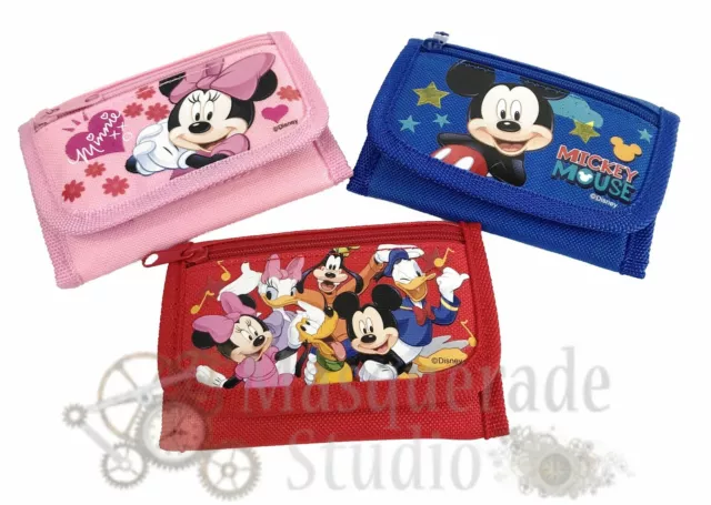 1pc Disney Mickey Mouse & Minnie Tri-Fold Wallet Coin Holder For Kids