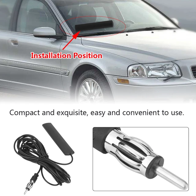 ANT-309 Universal Car FM Radio Antenna Patch Aerial Windscreen Mount Cable Neu