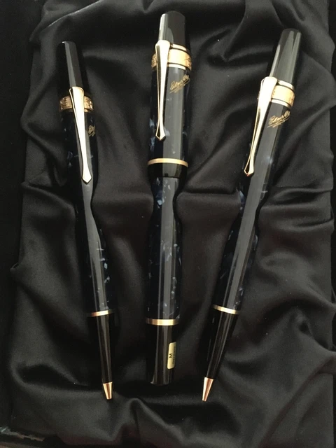 Parure De 3 Stylos Plume, Bille Et Mine – Très Jolie – Neuf Sans Emballage – Idéal Pour Bureau Ou Cadeau