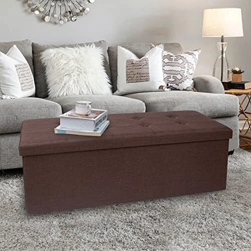 43.3" Folding Storage Ottoman Bench - Perfect for Bedroom, Entryway, and