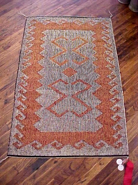1964 New Mexico State Fair Mary Tahy Navajo Rug Twill Weaving 33" x 52" Nice