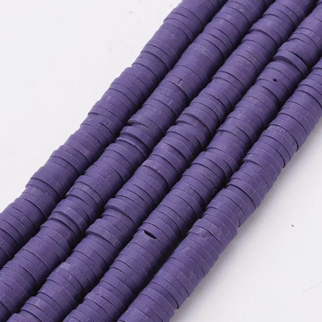 Handmade Polymer Clay Heishi Beads 6mm x 1mm – Purple