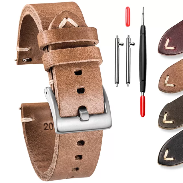 Cinturini per orologi in pelle Horween Chromexcel a sgancio rapido