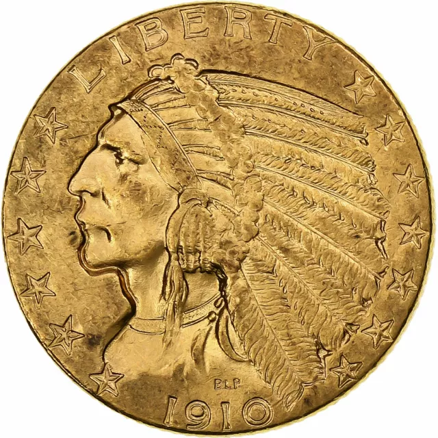 [#1211804] United States, $5, Half Eagle, Indian Head, 1910, Philadelphia, Gold,