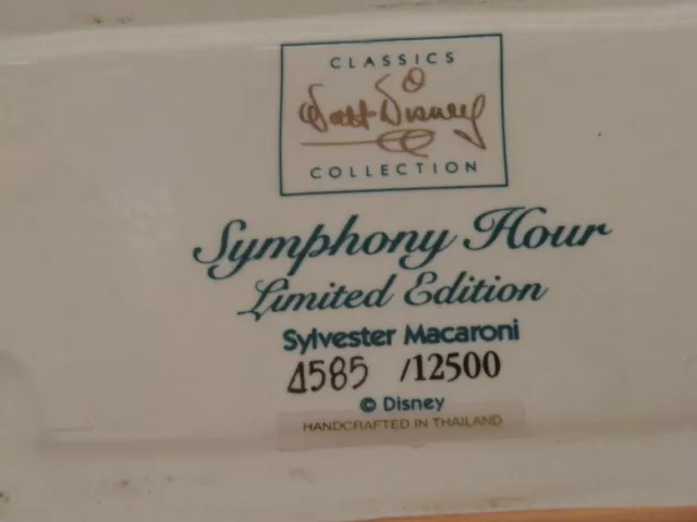 WDCC SYLVESTER MACARONI de Symphony Hour édition limitée #4585 de 12500 3