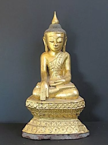 Antique Buddha Shan Wooden Golden of Burma