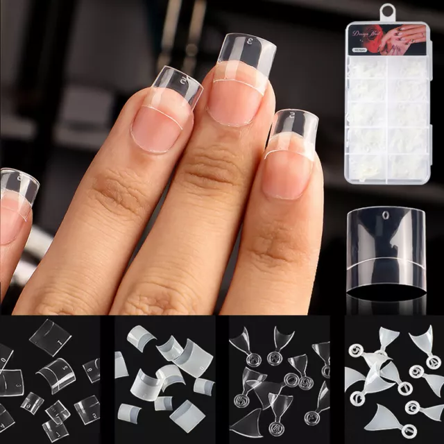 100pcs / Boîte Ongle Embouts Court Harf Pour Salon Professionnel Accessoir *