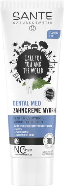 SANTE DENTAL MED Zahncreme Myrrhe 75ml - gegen Karies, Parodontose, Zahnstein