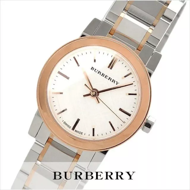 Montre Femme Authentique BURBERRY MADE SUISSE Argent et or rose. 619,00 € NEUVE