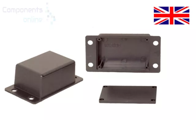 Small Tiny ABS Plastic Enclosure Project Boxes with Mounting Flanges- UK Made