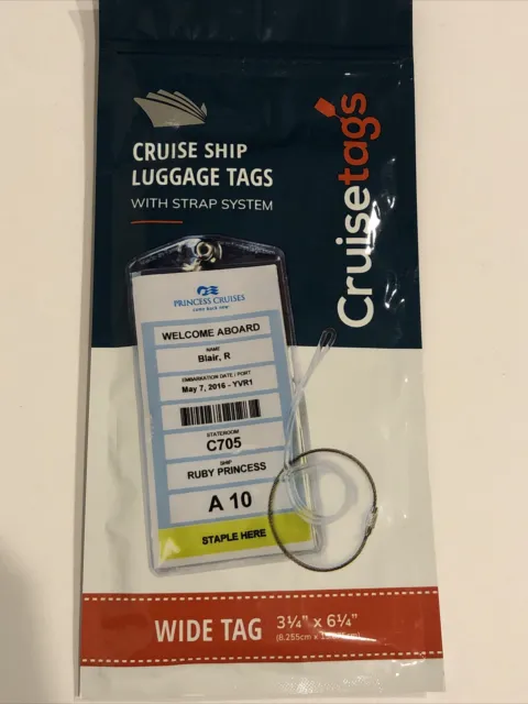 CruiseTags By Blair Luggage Etag Holders  & Steel Loops Thick PVC