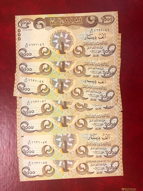 IRAQ 10x1000 Dinars New Banknote With High Security (10 PCS)  UNCIRCULATED 2018