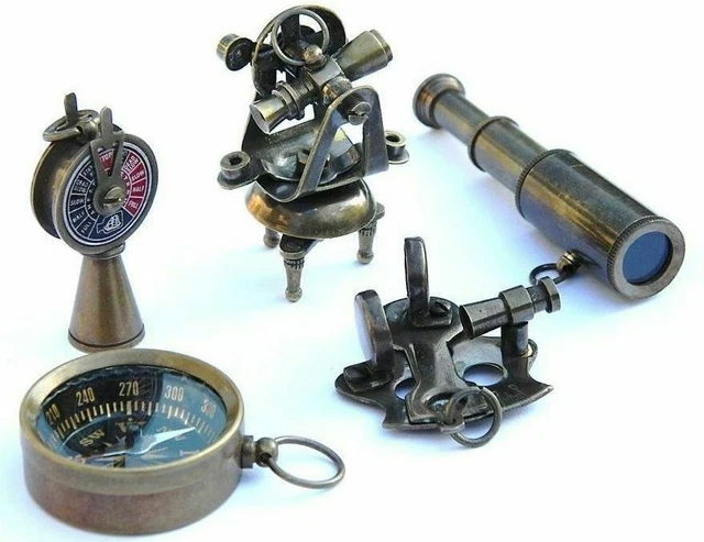 NAUTICAL GIFT SET-MINIATURE Telescope,Theodolite,Telegraph,Sextant ...
