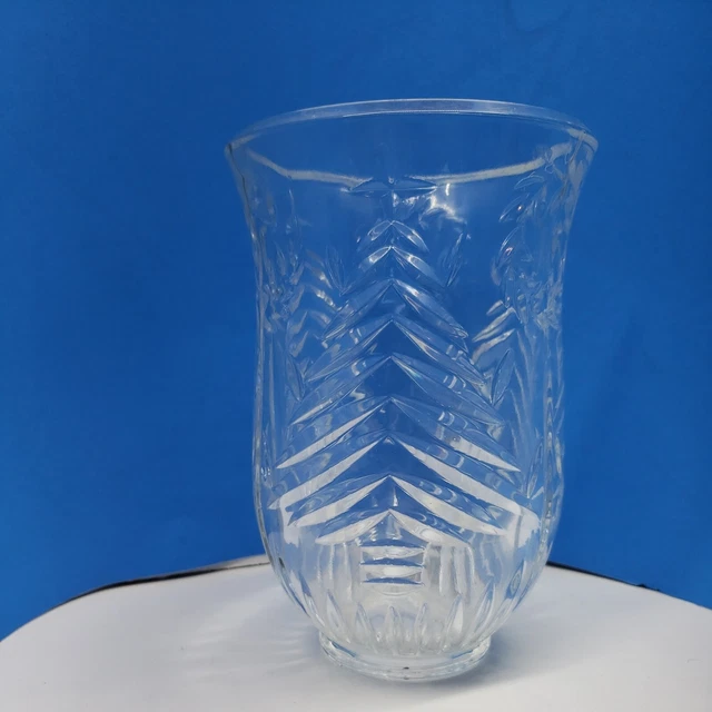 CRYSTAL HURRICANE LAMP Shade Globe Cut Glass Design Candle Chimney