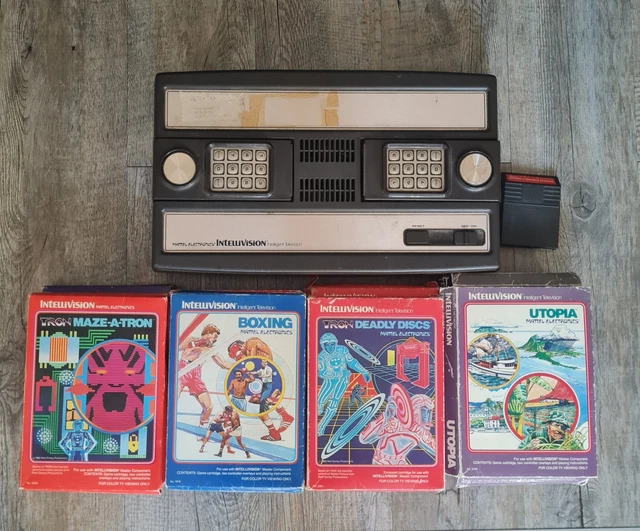 Lot De 6 Jeux Intellivision Mattel - Dont 3 Sous Cellophane - Année 1979, Jeu Utopia Inclus