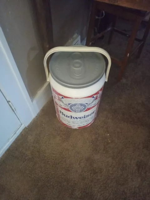 budweiser cooler vintage, can shaped, fishing stool, promo item