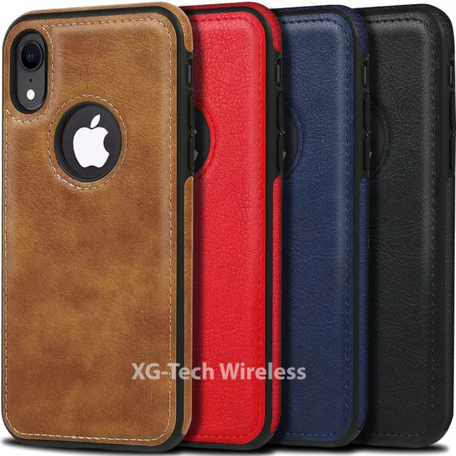 For Apple iPhone X Xs XR Max Shockproof Leather Premium Case Ultra Slim Cover