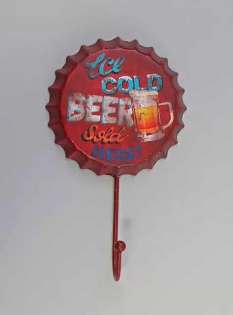 9977503 Metal Key-Hook Crown Caps Beer Advertising Vintage Shabby Chic