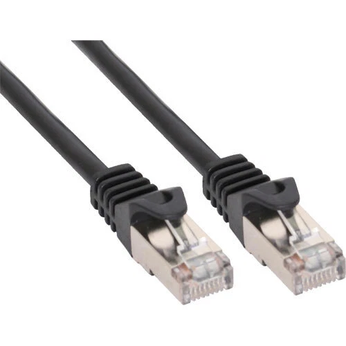 3 cavi patch InLine Cat 5e SF/UTP RJ 45 - spina schermatura pellicola nero 3 m