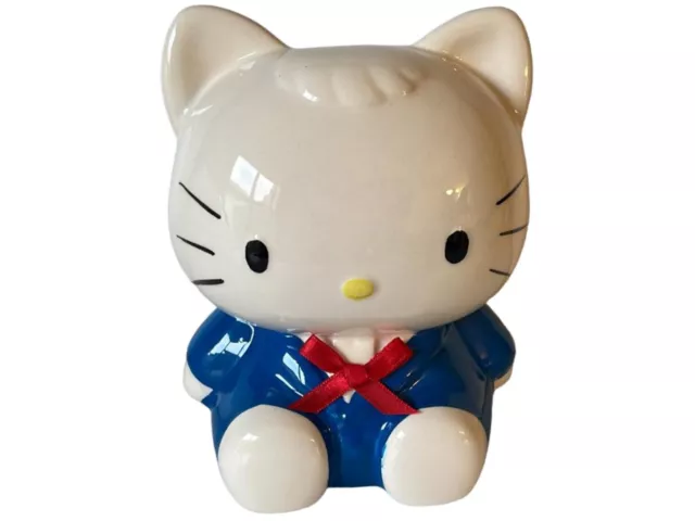 Hello Kitty Coin Piggy Bank Blue Suit Tie Ceramic Boy Girl Adult