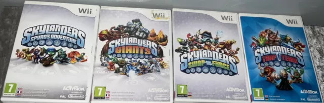 Skylanders Spyros Adventure, Giants, Swap Force And Trap Team For Nintendo Wii