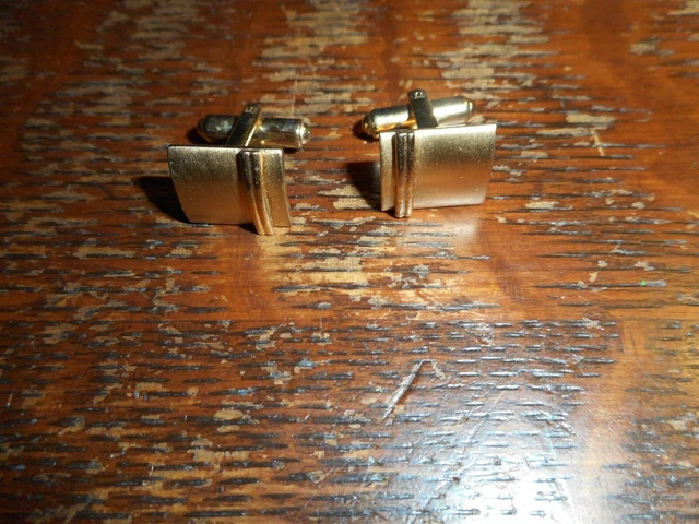 Gold Color Cuff Links Circa 1950's