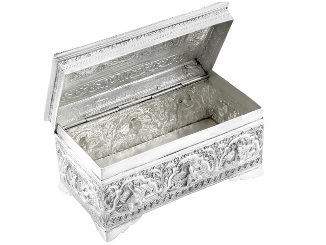 Antique Burmese Silver Box Circa 1890 7