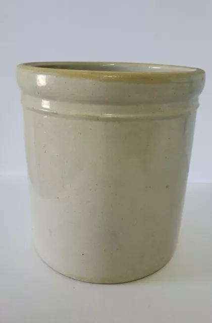 Glazed Stoneware Pottery Crock Vintage Primitive 2   Gallon Utensil Holder 10'