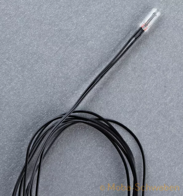Ersatzglühlampe mit 2 Kabel 35cm schwarz  16V,  T2,3mm  -  3 x   "NEU" 2