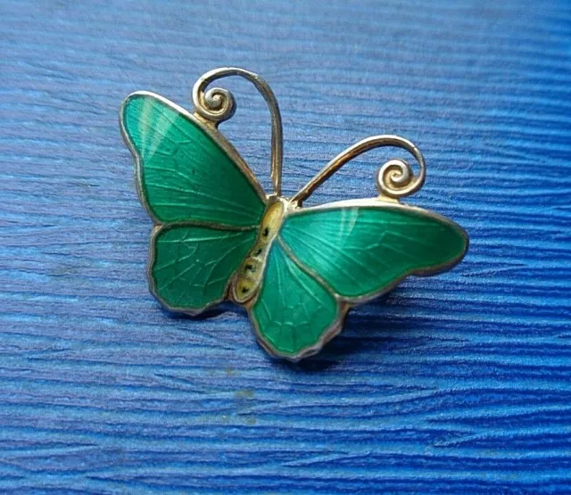 Norwegian Stg Silver & Enamel Butterfly Brooch Kristian Hestenes - Bergen Norway 3