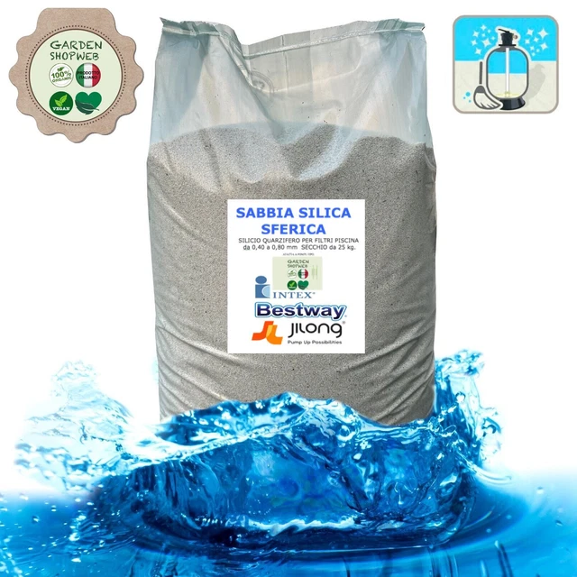 SABBIA QUARZIFERA FILTRO PISCINA 25KG PAPILLON D: : Fai da te